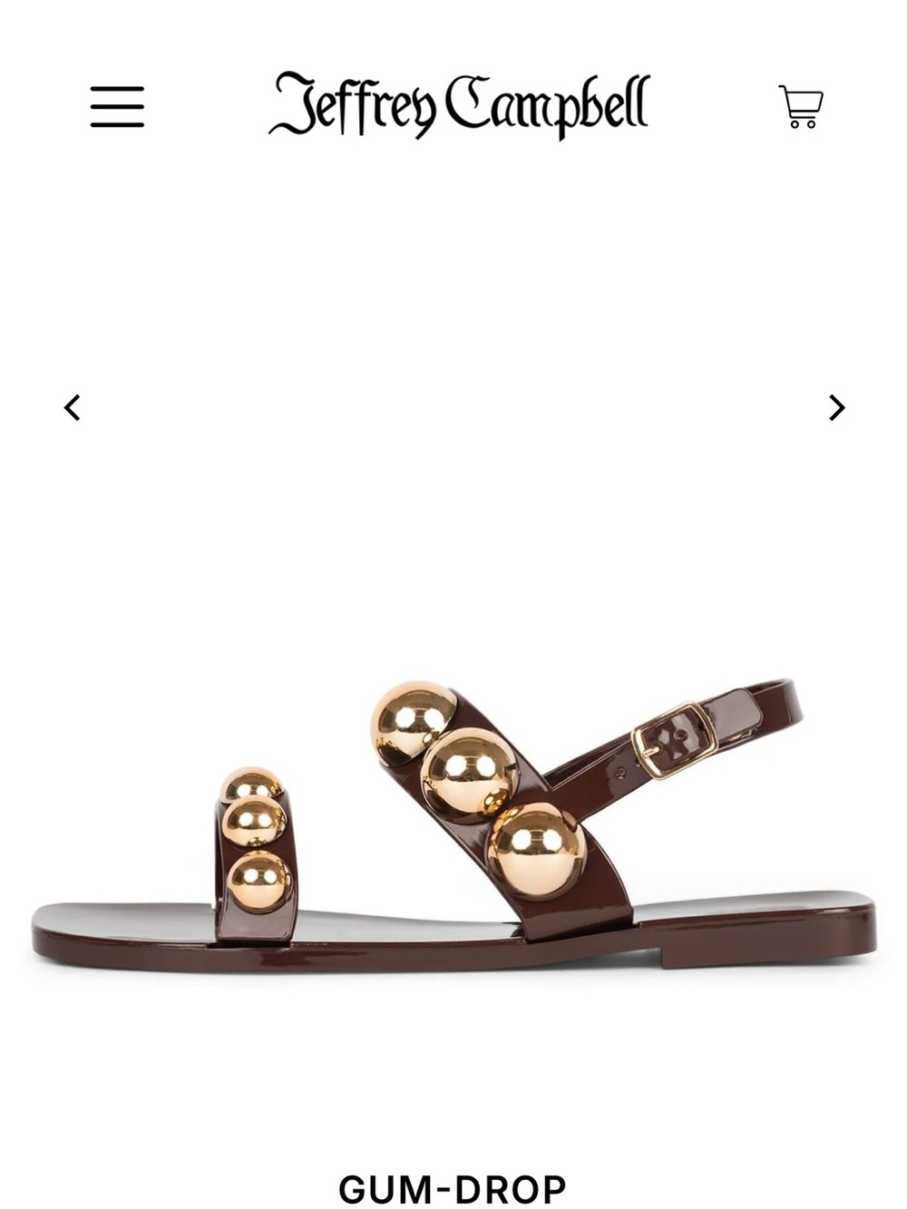 Jeffrey Campbell Brown Jelly Sandals with Gold Orb Embellishments
